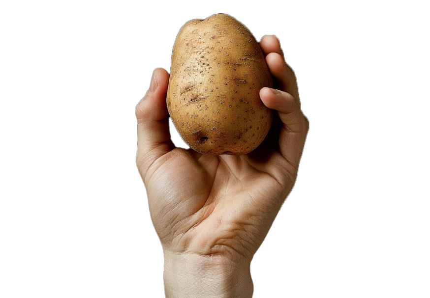 Pomme de terre dans une main